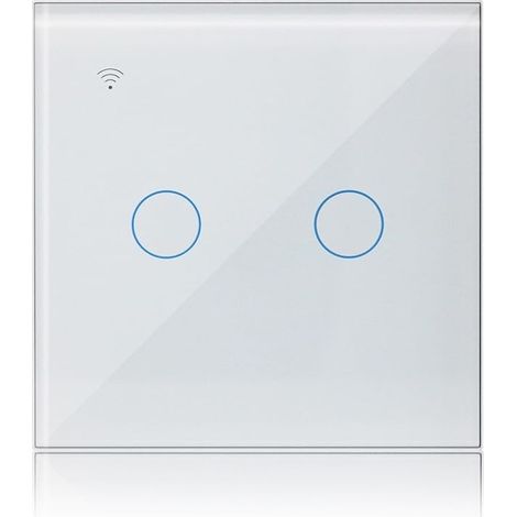Tuya Smart Life App-gesteuerter 2-fach 1-wege-touch-schalter, 2-fach Smart-touch-schalter Kompatibel Mit Alexa, Smart Life Wandlichtschalter