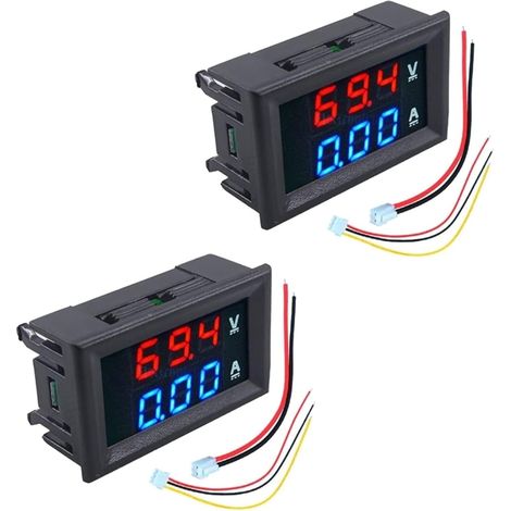 Stück 0,28" Digital-voltmeter-amperemeter Dc 0-100v 10a Dual-led-anzeigefeld 3 Bit Ampere Spannung Strom Volt Amperemeter Tester (rot-blau)