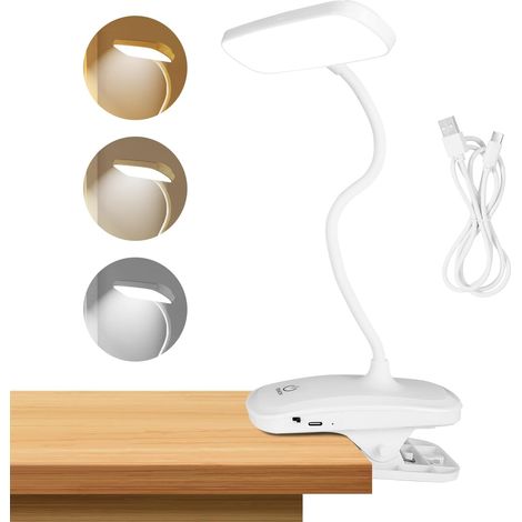 Aiqinu Touch-led-schreibtischlampe, 18-led-klemmlampe Fürs Bett, Leselampe Fürs Bett, 360° Flexible Klemm-nachttischlampe, Kinderschreibtischlampe, 3 Farbtemperaturen
