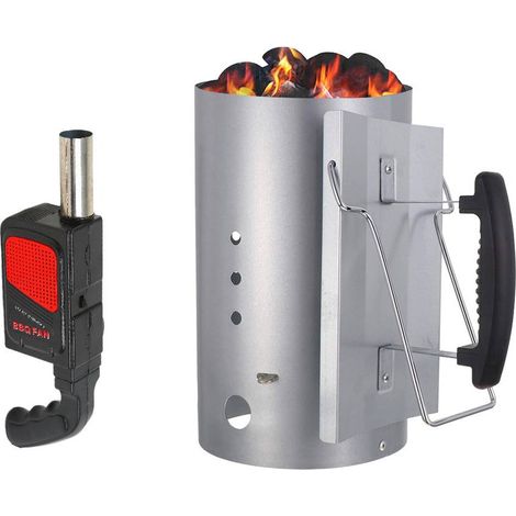Anzünder 28 X 17 Cm Für Weber 7416 Oder Andere Holzkohlegrills, Schnellanzünder Für Grills + Tragbares Gebläse