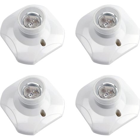 E27-schraubfassung Für Led-lampen, 220–240 V Wechselstrom, Hochtemperaturbeständig, 4er-packung Mit Weißen Kunststofffassungen