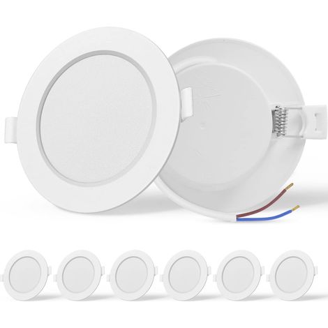 6er-set Led-einbaustrahler, Extra Flach, Hohe Helligkeit, 9 W (entspricht 72 W Glühlampe), Kaltweiß (6500 K), 230 V Wechselstrom, Geeignet Für Bad, Wohnzimmer, Küche Und Flur, 90–110 Mm Durchmesser