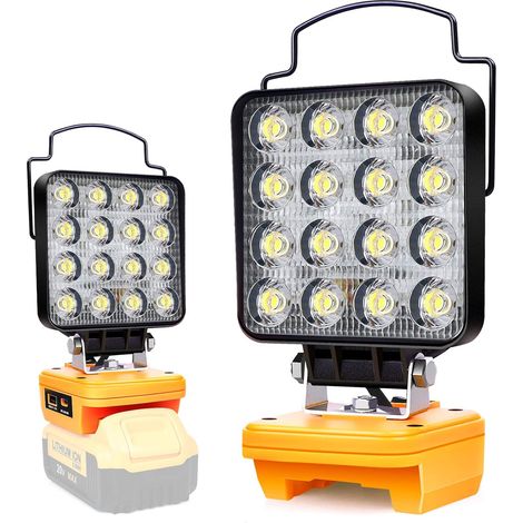 Akkubetriebene Lampe, Kompatibel Mit Der Kabellosen Led-arbeitsleuchte Dewalt 20v 48w, Akku Für Helle Led-scheinwerferlampe, Kabelloser Scheinwerfer Mit Typ-c- Und Usb-ladeanschluss (akku Nicht Im Lie