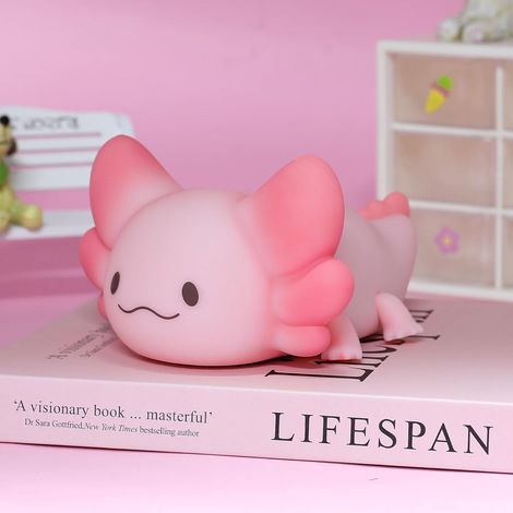Axolotl-nachtlicht Für Kinder, 7 Wechselnde Farben, 1/3-stunden-timerfunktion, Wiederaufladbares Silikon-nachtlicht Aus Usb Für Die Kinderzimmerdekoration, Geschenk Für Mädchen Und Jungen