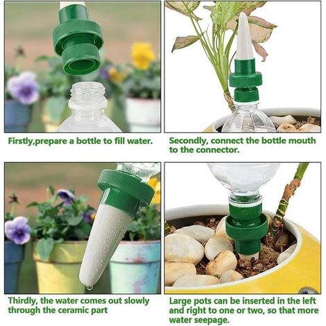 Automatisches Bewässerungssystem Für Topfpflanzen, 4er-set, Mit Tropfbewässerungsspender Für Gärten, Zimmerpflanzen Und Blumen. Modooumodou
