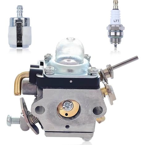 Vergaser 122c Für Husqvarna 122c, 122ldx, 122lk Trimmer, Mcculloch T22ls, T22lsc Rasenmäher, Inklusive Ölfilter Und Zündkerze, Ersatzteilnummern: 581734301 Und 574386701