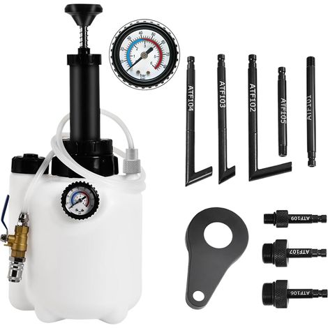Getriebeölpumpe (3 L), Öleinfüllsystem, Flüssigkeitstransferwerkzeug Mit 8 Adaptern Aus Aluminiumlegierung, Getriebeölabsauggerät