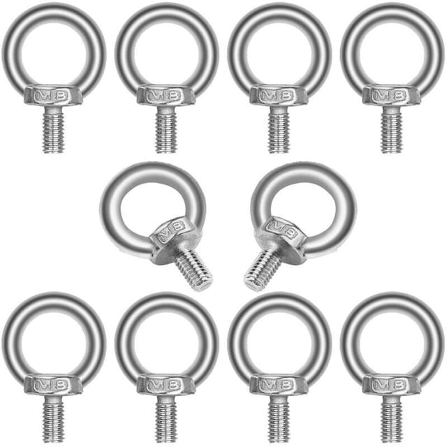 Packung Mit 10 M8x13 Edelstahl 304 Augenschrauben – Hebering – Ringform, Außengewinde, Für Schiffsgewichtsschrauben Und Diverse Hebezeuge