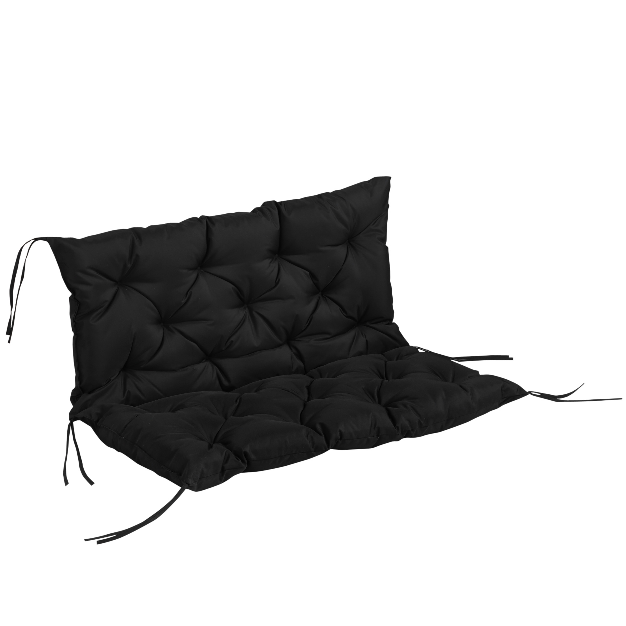 Zweisitzer Sitzauflage Aus Polyester Und Schaumstoff Homaire L100xb98xh8 Cm Schwarz