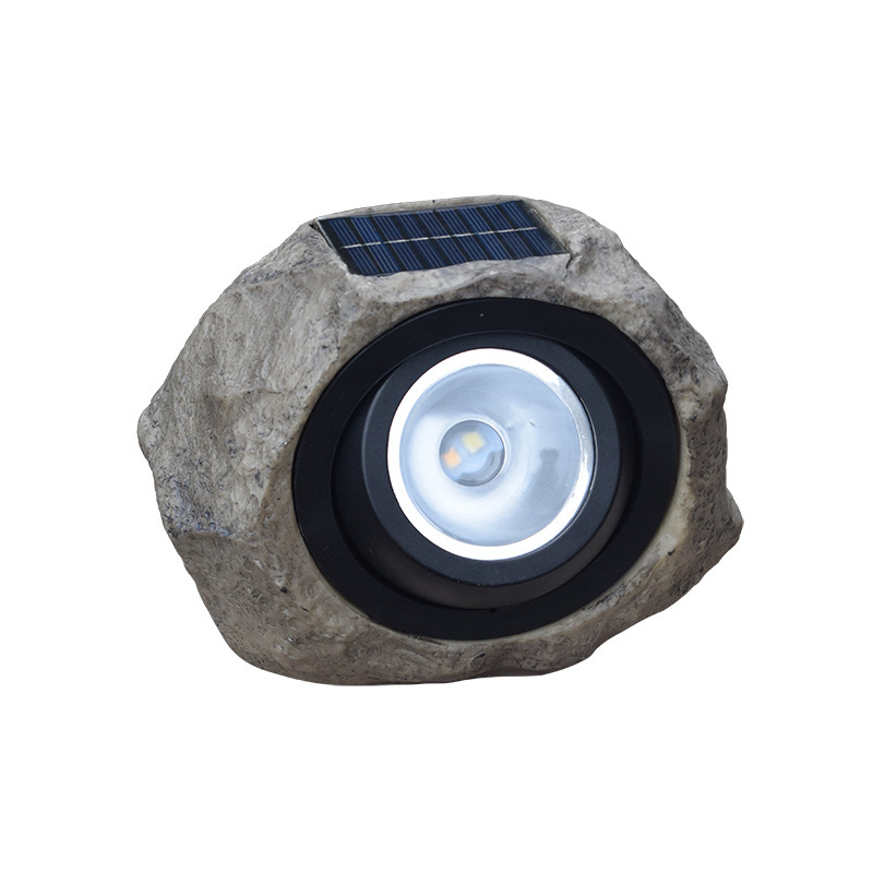 Jssevn - Solar-steinleuchte Für Den Außenbereich, Led-solar-gartenleuchte, Dekorative Steinleuchte, Warmweißer, Wasserdichter Solarstrahler Für Rasen Und Wege