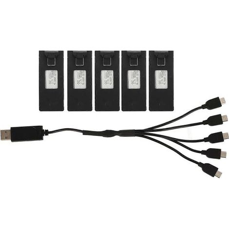 5er-pack 3,7v 1800mah Lithium-ionen-akkus Für Drohnen Und Ferngesteuerte Modellflugzeuge, Inklusive Ladekabel