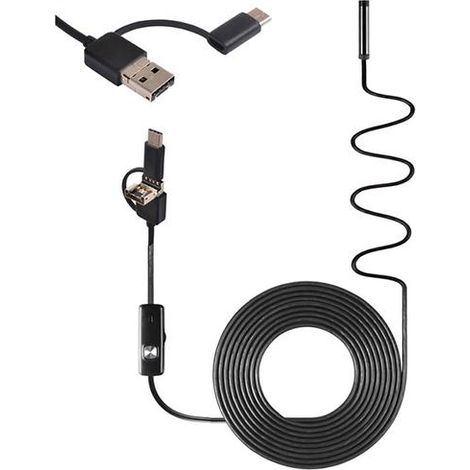 Endoskopische Inspektionskamera Mit Usb/usb-c-anschluss, Schwarz