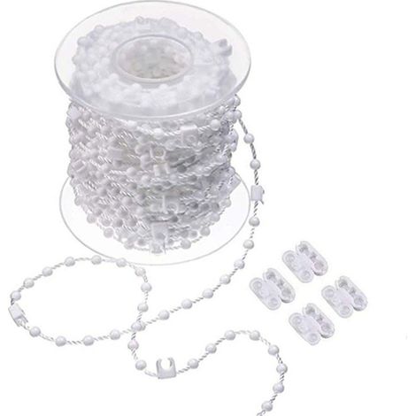 Unterkette Für Vertikaljalousien, 10 Meter Lang Und 100 Clips, Für 89 Mm (3,5 Zoll) Lamellen