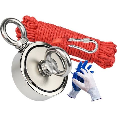 Magnetangelset: Runder Neodym-magnet Mit 300 Kg Anziehungskraft Und Doppelseitiger Ring Zur Wasserwiederverwendung.
