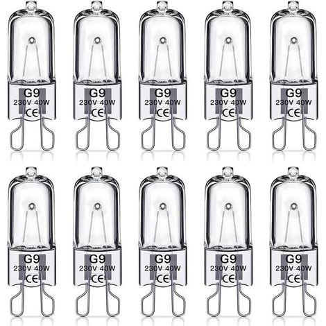 G9 40-w-halogenlampen, 230 V, 10er-packung