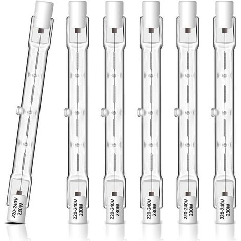 6er-pack Dimmbare R7s-halogenlampen (118 Mm, 240 W), Lineare R7s-lampe, 2700 K Warmweiß, 4650 Lm, 230 V Wechselstrom, J118-sockel Für Strahler