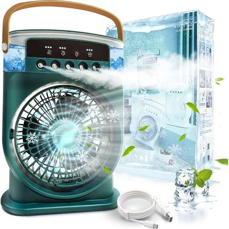 4-in-1 Geräuschlose, Tragbare Klimaanlage – Nebelventilator (grün)