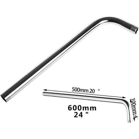 60 Cm Lange, Wandmontierte Dusche Mit Verlängerung Für Den Duschkopf, Aus Verchromtem Edelstahl, Für Badezimmer Oder Wohnbereich.