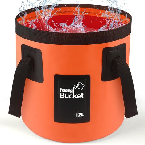 Kowoll Faltbarer Eimer 12 L, Leichter Behälter Zur Aufbewahrung Von Wasser Beim Camping, Wandern Und Angeln.
