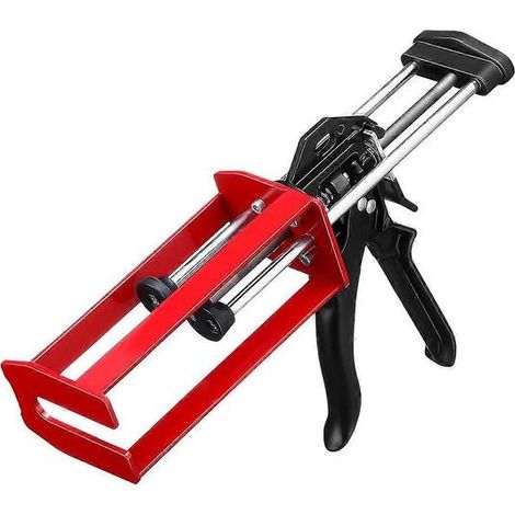 Zweikomponenten-epoxidklebepistole, 200-ml-handklebepistole Mit Zwei Kartuschen Für Klebstoffe, Mischverhältnis 1:1 Und 2:1, Rot