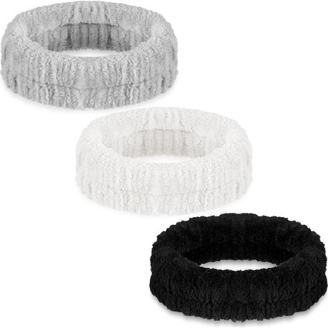 Kowoll 3er-set Spa-stirnbänder: Make-up-stirnband, Stirnband Für Gesichtsreinigung Und Hautpflege, Flauschiges Stirnband Für Damen Und Herren, Ideal Für Sport