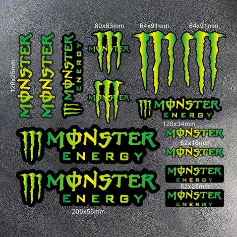 [kk] Hochreflektierende Monster Energy-aufkleber, Kompatibel Mit Motorradhelmen, Autos Und Motorrädern – Yamaha, Honda, Suzuki, Kawasaki
