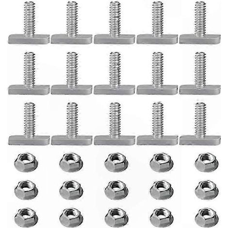Satz Mit 15 Ersatz-t-nut-schrauben, M8 X 20 Schrauben, A2-70 Schienenschrauben Mit 15 Flanschmuttern Für Schienenmuttern