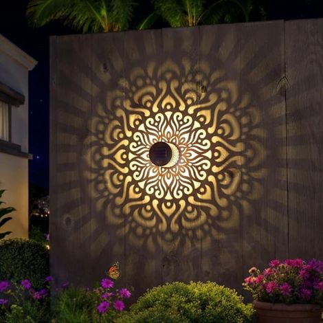 Led-solar-gartenleuchte, Außenwandleuchte, Zaun- Und Terrassendekoration, 1 Stück – Warmweißes Licht