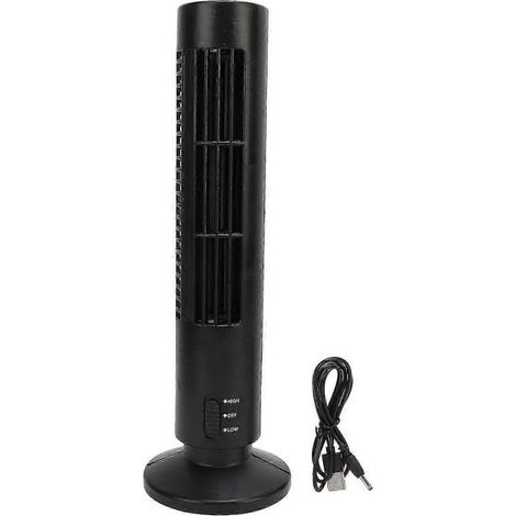 Schwarzer, Intelligenter Standventilator, Leise, 2 Geschwindigkeitsstufen, Leistungsstark, Ohne Rotorblätter, Für Zuhause, Schlafzimmer Oder Büro.