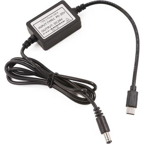 Usb Typ C Pd20v Auf Dc24v Netzteil Für 24v Geräte (pd12v, 15v, 20v Auf 24v Dc, 5,5 X 2,1 Mm Stecker, 115 Cm).