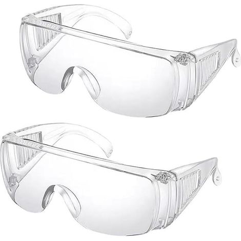 Schutzbrille (2er-pack) Mit Kratzfesten Gläsern Und Uv-schutz Für Erwachsene (zum Tragen Über Der Normalen Brille).