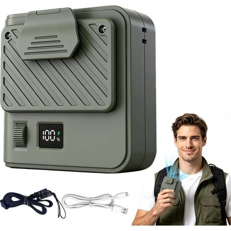Ansteckventilator, Tragbar Und Leicht, 9500 U/min, 100 Geschwindigkeitsstufen, Led-anzeige, 3000-mah-akku