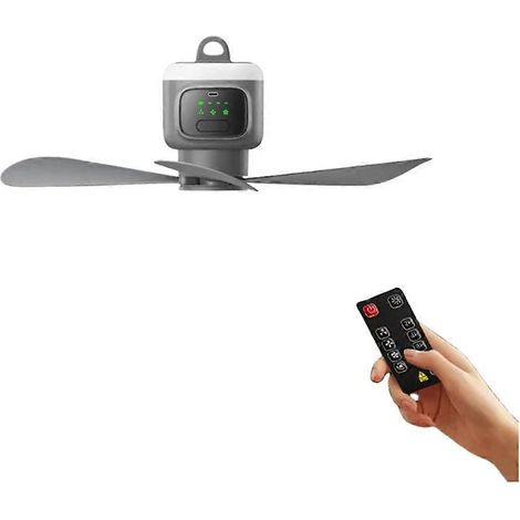 Tragbarer Camping-deckenventilator Mit 12000 Mah Für Zelte, Mit Hoher Luftzirkulations- Und Kühlleistung.