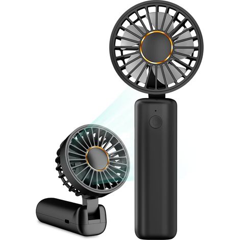 Kleiner, Tragbarer Und Faltbarer Tischventilator, 2000 Mah, Schwarz