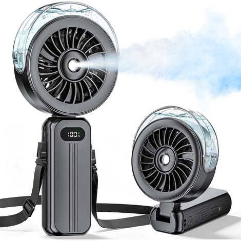 Mini-tragbarer Nebelventilator (schwarz)