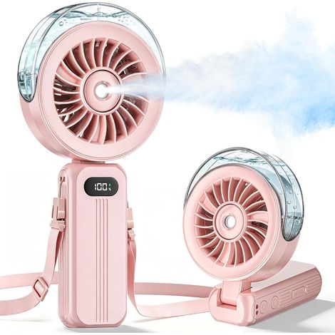 Mini-tragbarer Nebelventilator (rosa)