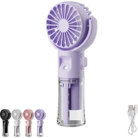 Mini-tragbarer Sprühventilator, Usb-wiederaufladbarer Taschenventilator (lila)