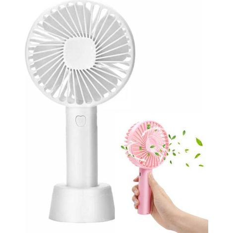 Mini-tragventilator Mit Tischständer, Usb-aufladbar, Weiß