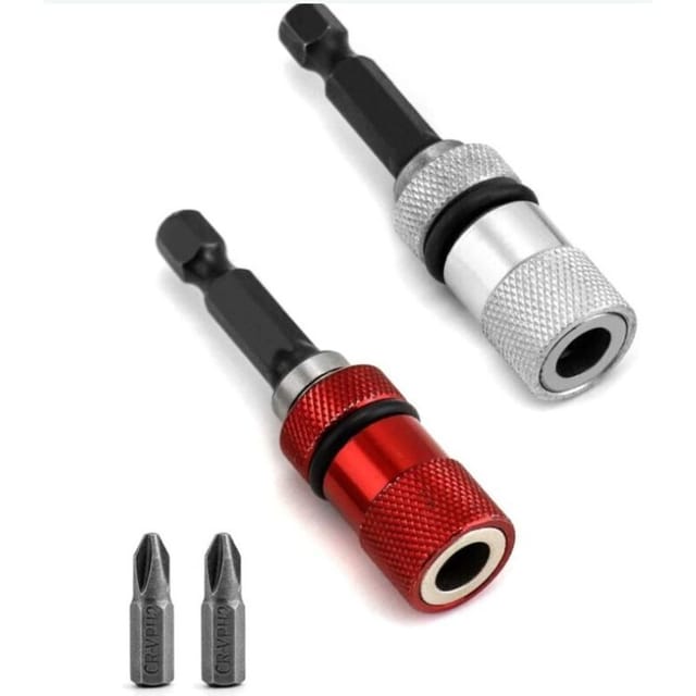 1/4" Magnetischer Bithalter – 2er-pack Mit Tiefenanschlag – Chrom-vanadium-stahl – Für Trockenbauschrauben