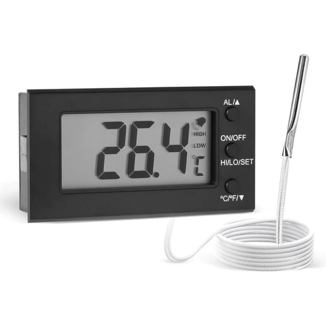 Digitales Ofenthermometer -58°f Bis 572°f/-50°c Bis 300°c Mit Sonde, Hoch- Und Niedrigtemperaturalarm, Lcd-anzeige, Celsius/fahrenheit (schwarz)