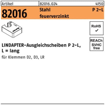St. P2 m 12 feuerverzinkt, lang s - Lindapter