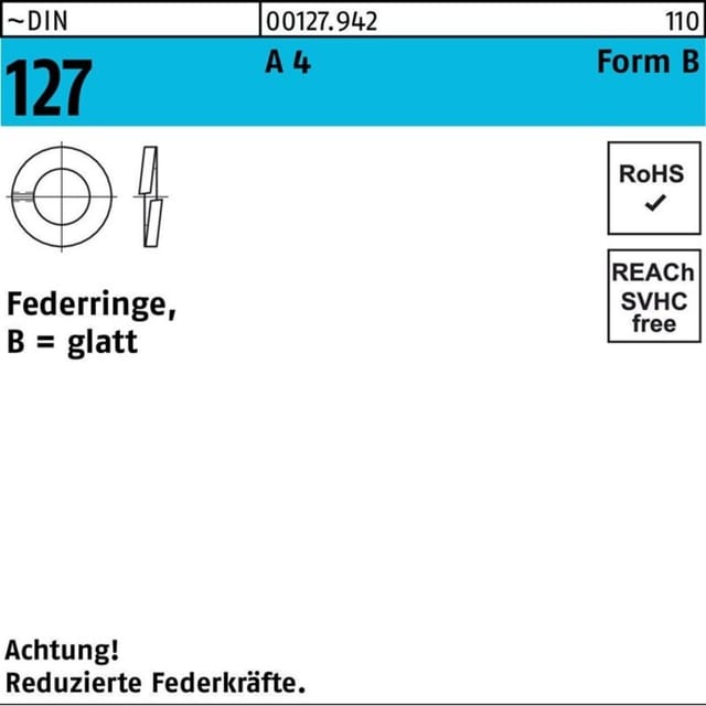 Federring DIN 127 B 4 A 4