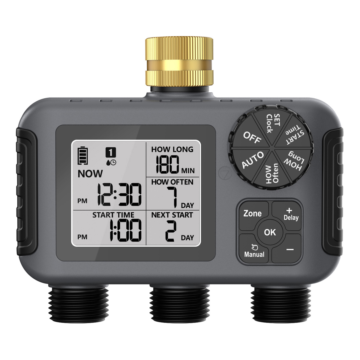 3-wege-bewässerungstimer, Automatischer Bewässerungstimer, Frequenz Und Dauer, Programmierbarer Bewässerungstimer Und Verzögerung