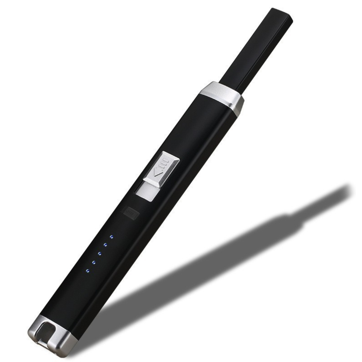 Wiederaufladbares Usb-feuerzeug Mit Schutzkappe Für Grill, Kerze Und Herd, Mattschwarz