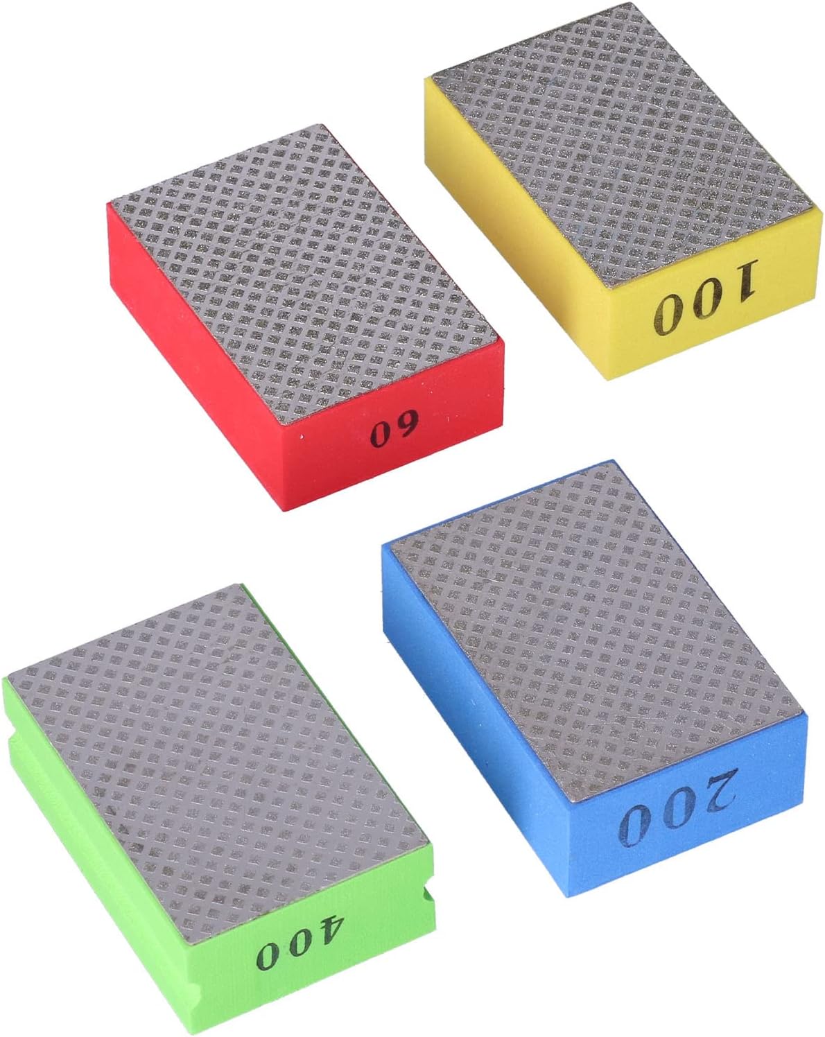Set Aus 4 Handgeführten Diamantpolierpads, Diamantschleifblöcken Zum Entgraten Und Polieren Von Steinkanten,