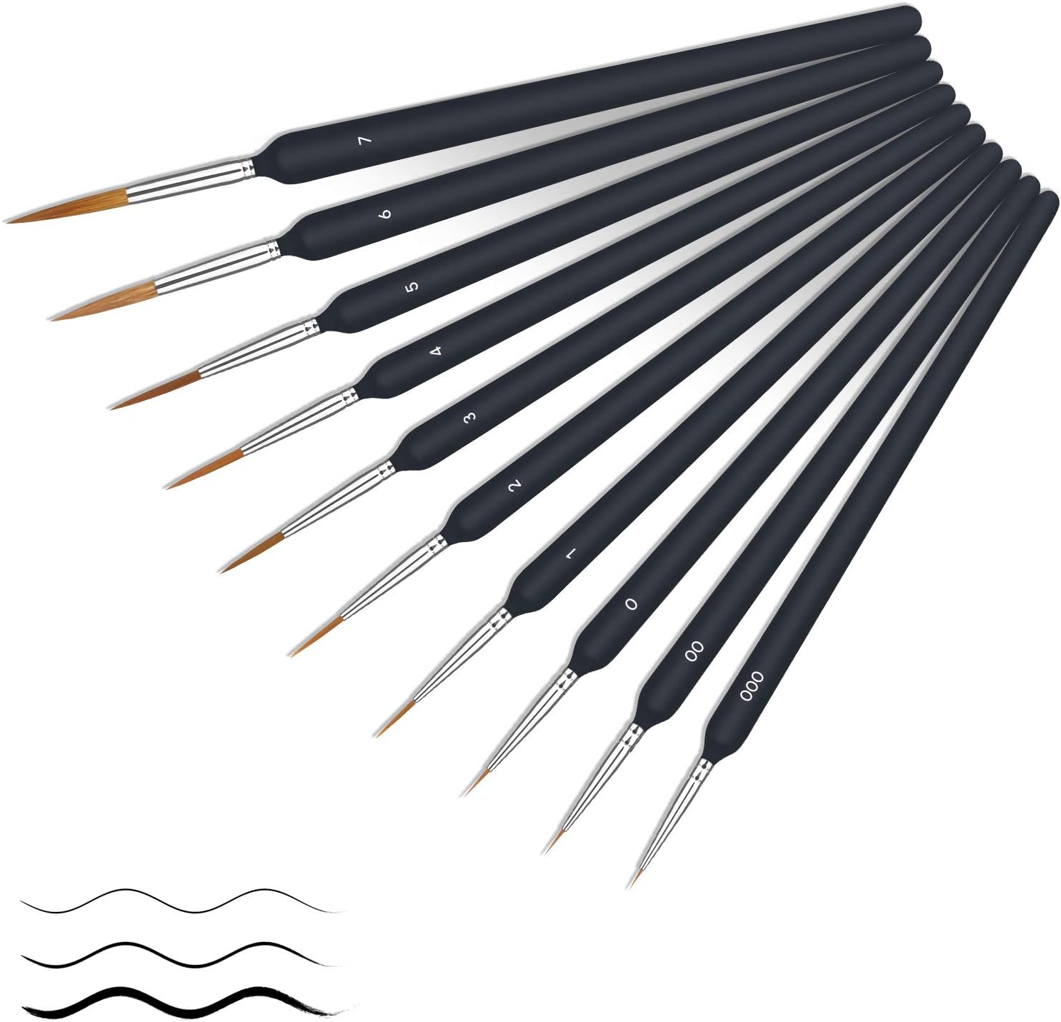 10 Pièces Pinselset Malen Nach Zahlen Professionelle Künstlerpinsel Pour Acryl, Aquarell, Miniature, Modell, Nagel, Gesichtsbemalung Malpinsel