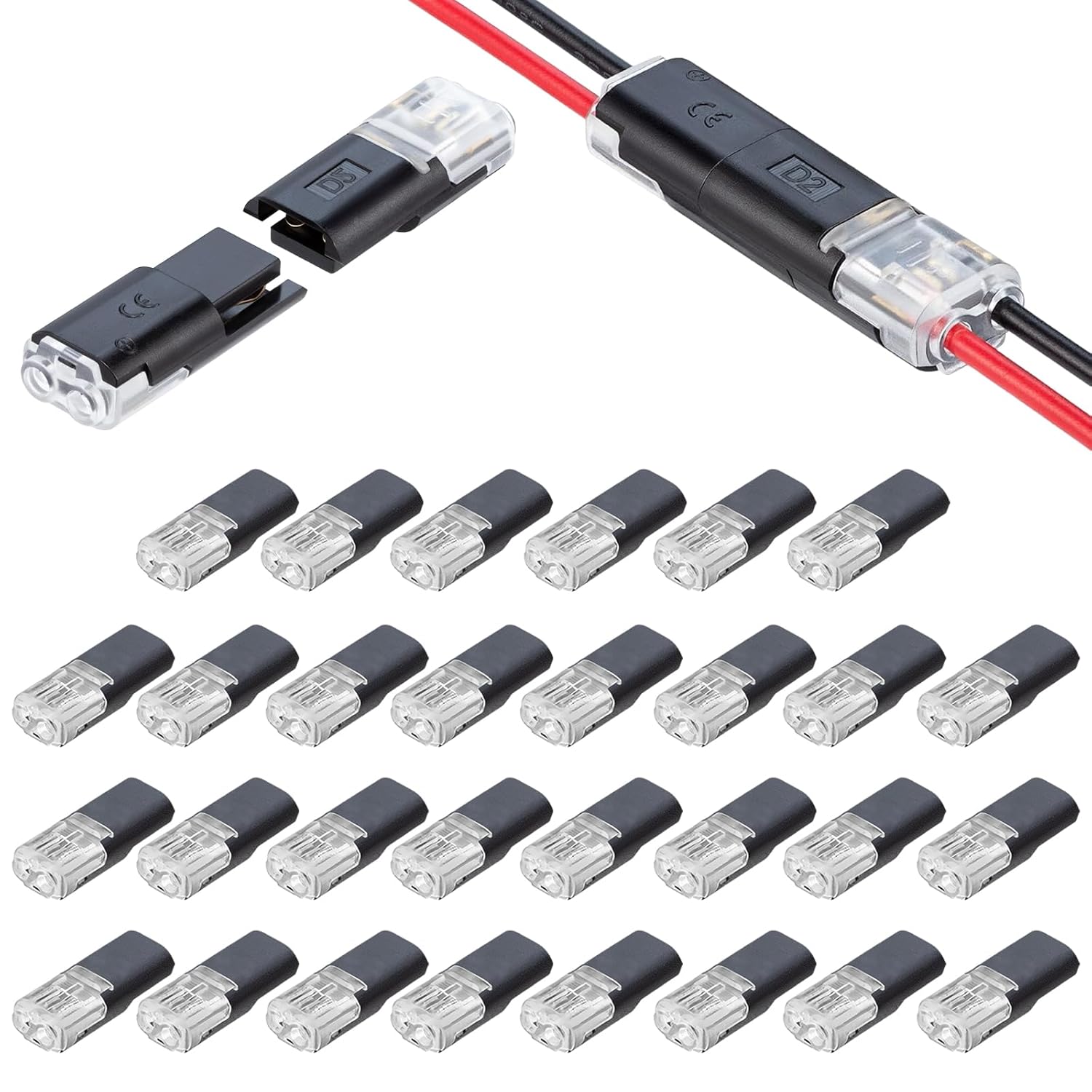 Wasserdichte 2-pin-kabelverbinder, 30er-packung, Für 12-v-led-streifenverlängerungen Im Automobilbereich
