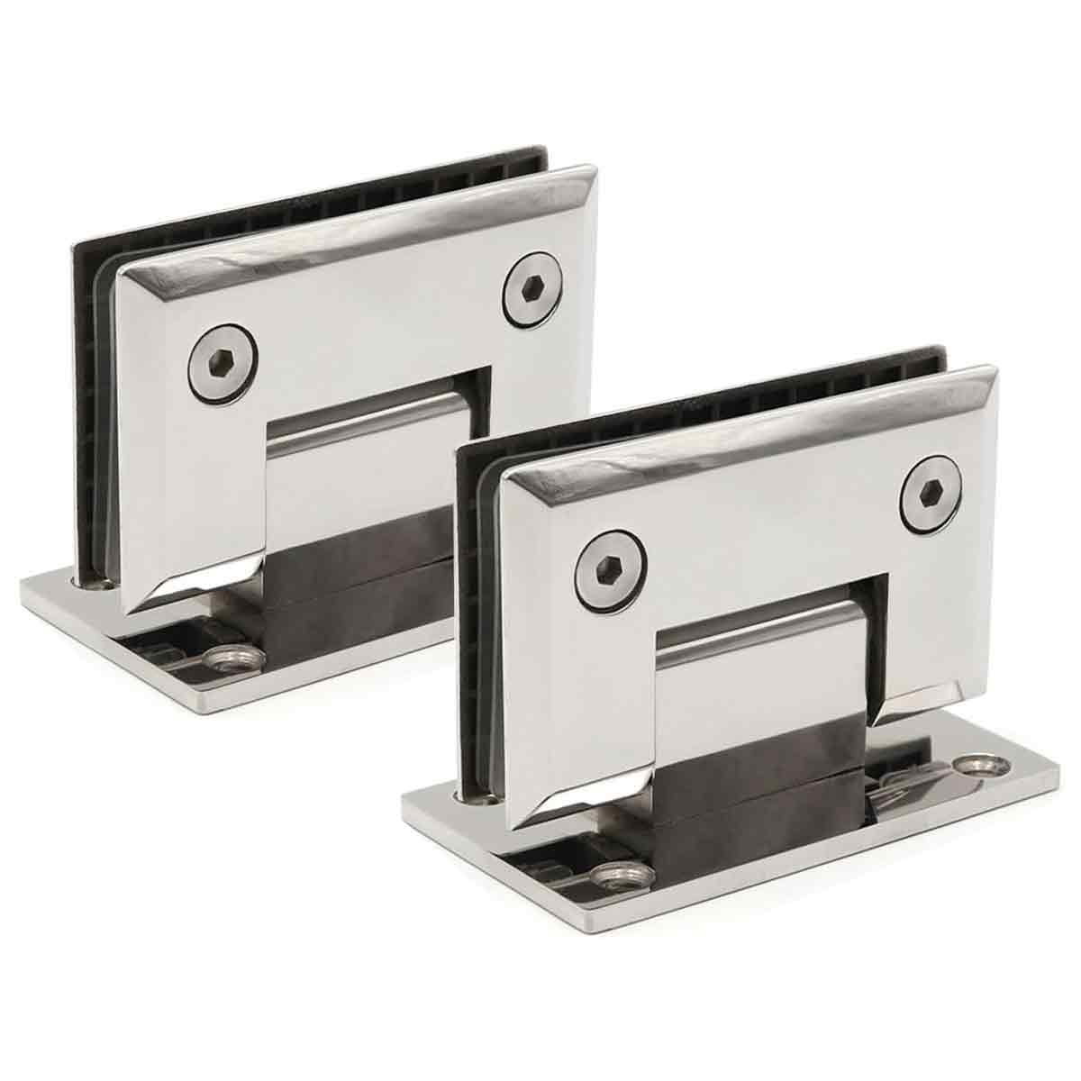 Set Mit 2 90°-glastürscharnieren, Edelstahl, Für Dusche/rahmenlos (silber) - Set Mit 2 90°-glastürscharnieren, Edelstahl, Für Dusche/rahmenlos (silber)