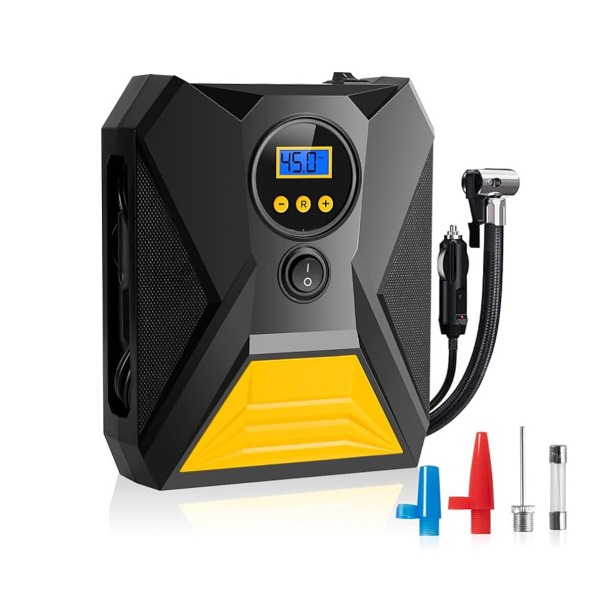 Tragbarer 12-v-luftkompressor, 150 Psi Autoreifenfüller Mit Digitalanzeige Und Led-leuchte