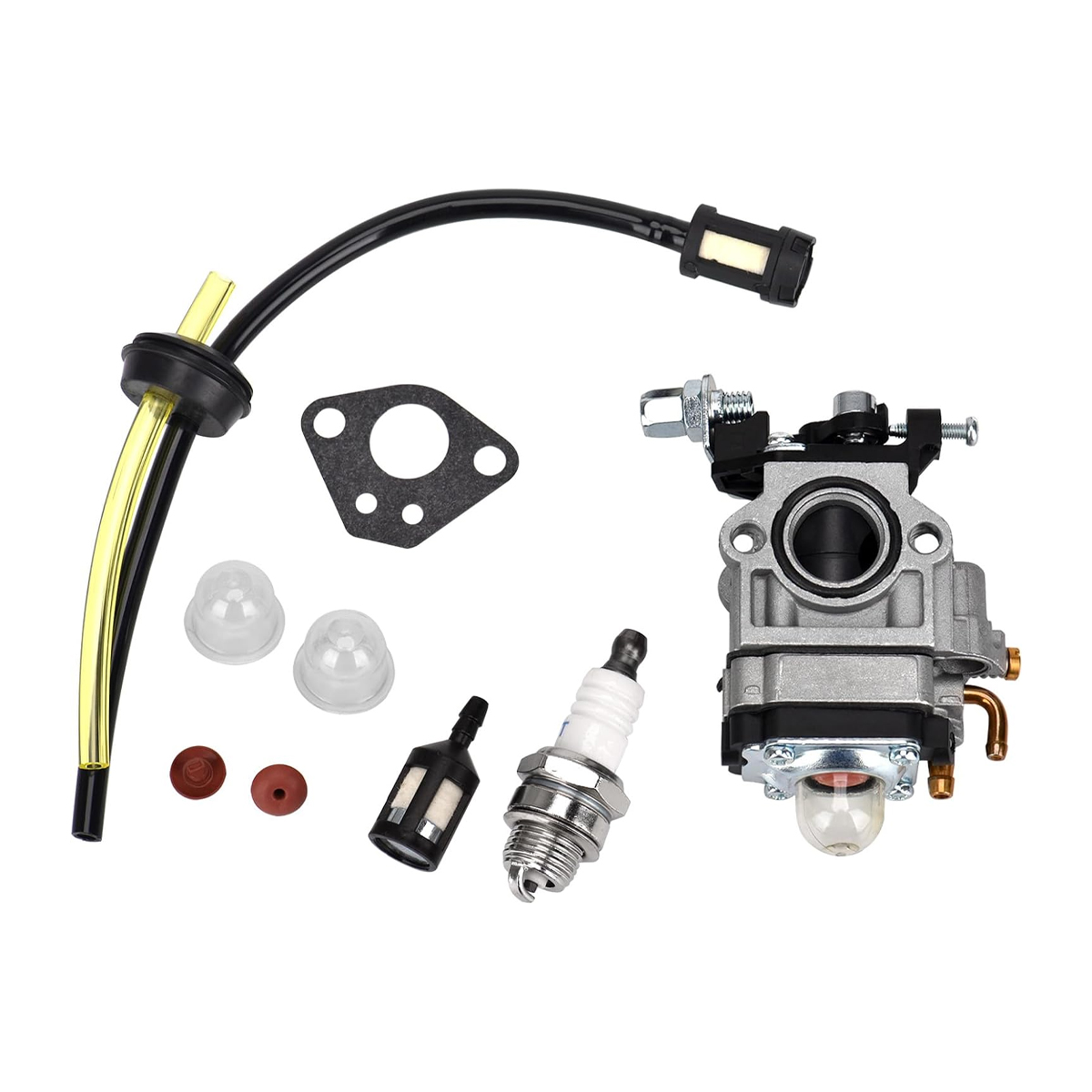 Vergaser Für 52ccm, 49ccm Und 43ccm Bürstenreiniger-motoren, Vergaser-reparatursatz Mit Dichtung, Schlauch, Zündkerze Und Benzinfilter